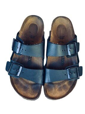 Birkenstock Arizona Women's EU 36 US 5 Sandals Black Leather Cork Footbed